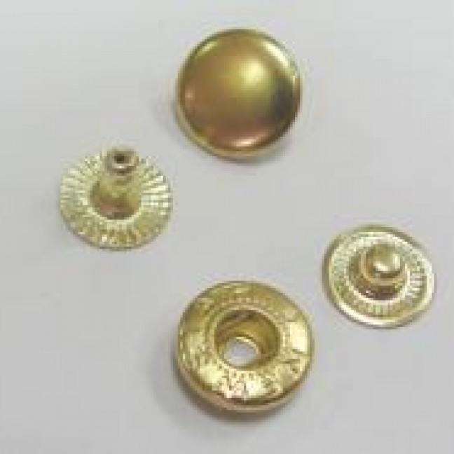 Кнопка для одежды 15 мм Альфа сталь цвет золото