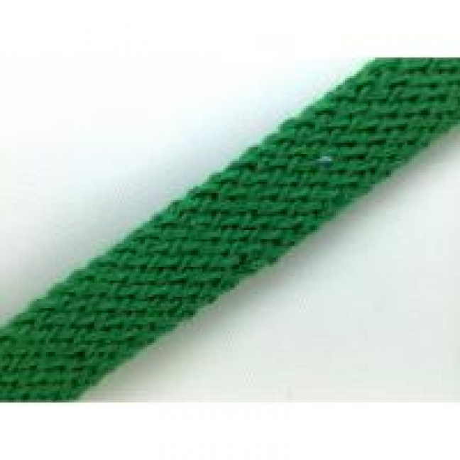 Шнур ХБ плоский 10 мм цвет зеленый