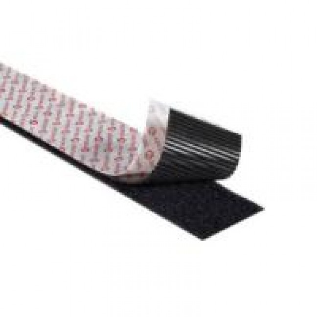 Лента-липучка велькро самоклеящаяся 20 мм цвет черный