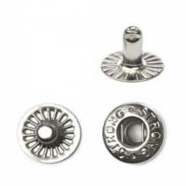 Кнопка для одежды 12,5 мм №54 сталь (3 части) цвет никель