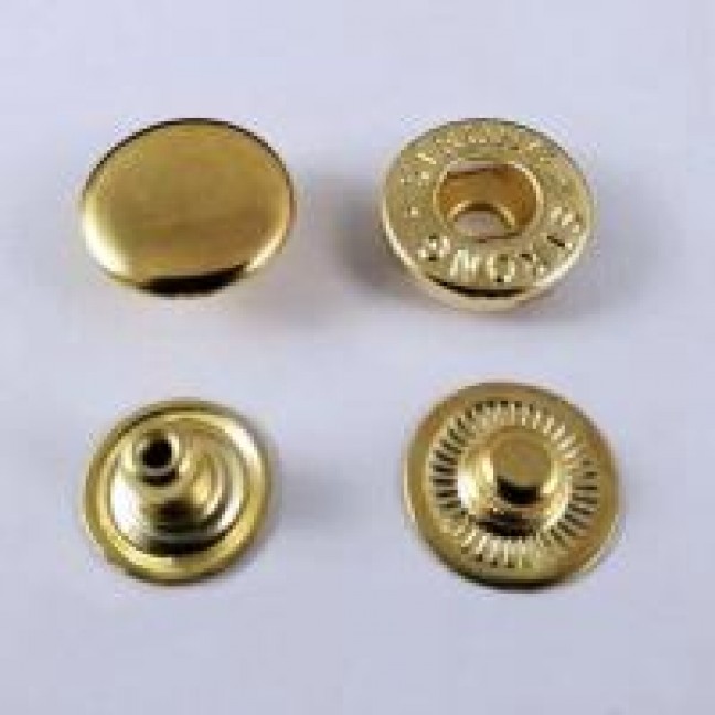 Кнопка для одежды 12,5 мм Альфа сталь цвет золото