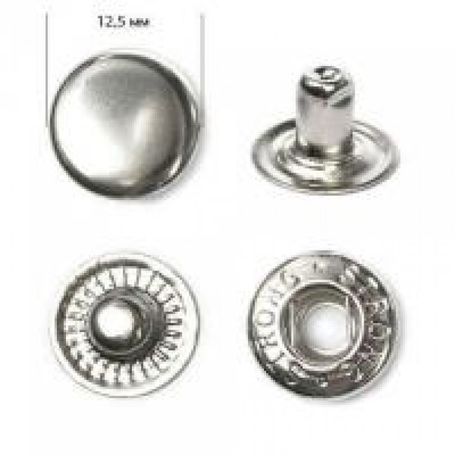 Кнопка для одежды 12,5 мм Альфа сталь цвет никель