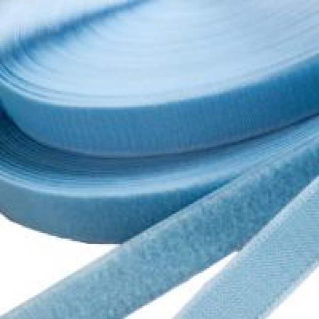 Лента-липучка велькро пришивная 25 мм цвет светло-голубой