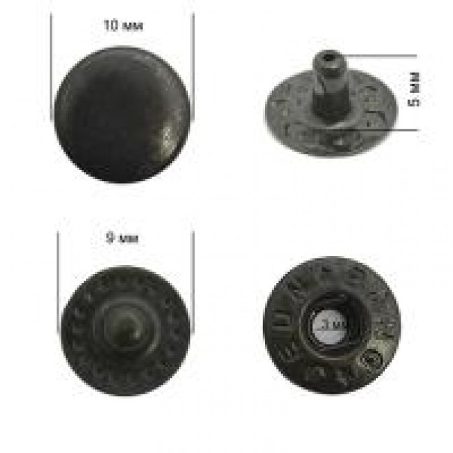 Кнопка VT-2 9,5 мм сталь оксид