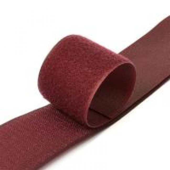 Лента-липучка велькро пришивная 25 мм цвет бордовый