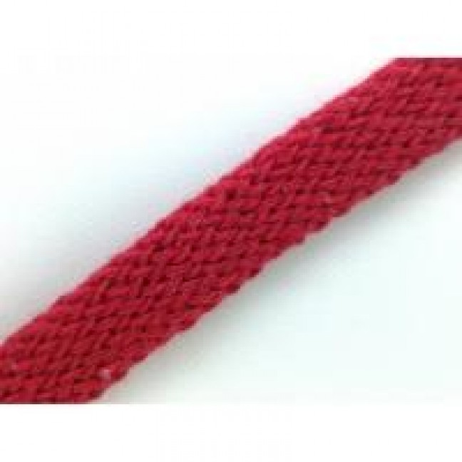 Шнур ХБ плоский 10 мм цвет красный