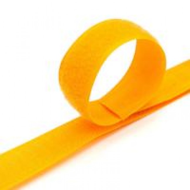 Лента-липучка велькро пришивная 20 мм цвет ярко-оранжевый